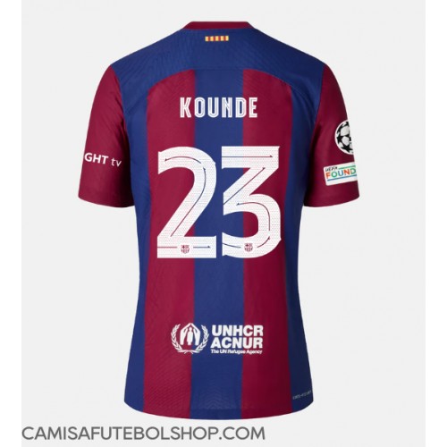 Camisa de time de futebol Barcelona Jules Kounde #23 Replicas 1º Equipamento 2023-24 Manga Curta